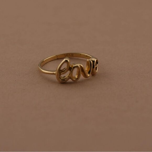14k Real Gold Love Ring | Fancy Love Ring | Real Gold Everyday Ring | - Picture 10 of 10